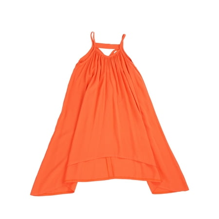 

Light Cotton Asymmetric Swing Away Dress for Toddlers and Girls (Summer Orange 4T)