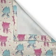 thumbnail image 4 of Ambesonne Kawaii Grommet Curtain Single Panel, Fun Cartoon Hearts, 50"x60", Pale Blue Pink Beige, 4 of 5