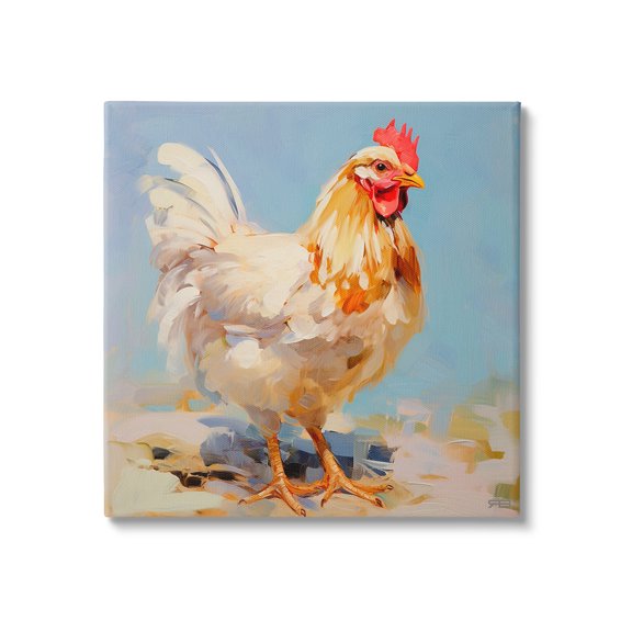 Stupell Industries Abstract Hen Portrait Animals & Insects Painting Gallery Wrapped Canvas Art Print Wall Art, 24 x 24