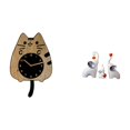 thumbnail image 1 of Reloj de pared con forma de y gato, escultura silenciosa de animal, figura familiar para cocina, oficina, sala de estar, dormitorio, decoraci, 1 of 8