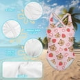 thumbnail image 6 of Uorisanigo Capybara Strawberry Swimsuit One Piece for Girls Size 13-14 with Criss-Cross Straps Athletic Bathing Suit for Kids Summer Beach Swimwear, 6 of 7