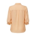thumbnail image 4 of YTCAMLO Striped Dress Shirts for Women, Casual Loose Fit 3/4 Sleeve Button Down Shirts, Business Office Work Collared Blouses, 4 of 9