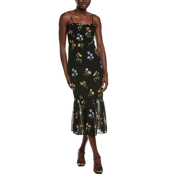 IPPONELLI womens Tie Shoulder Midi Dress, s, Black