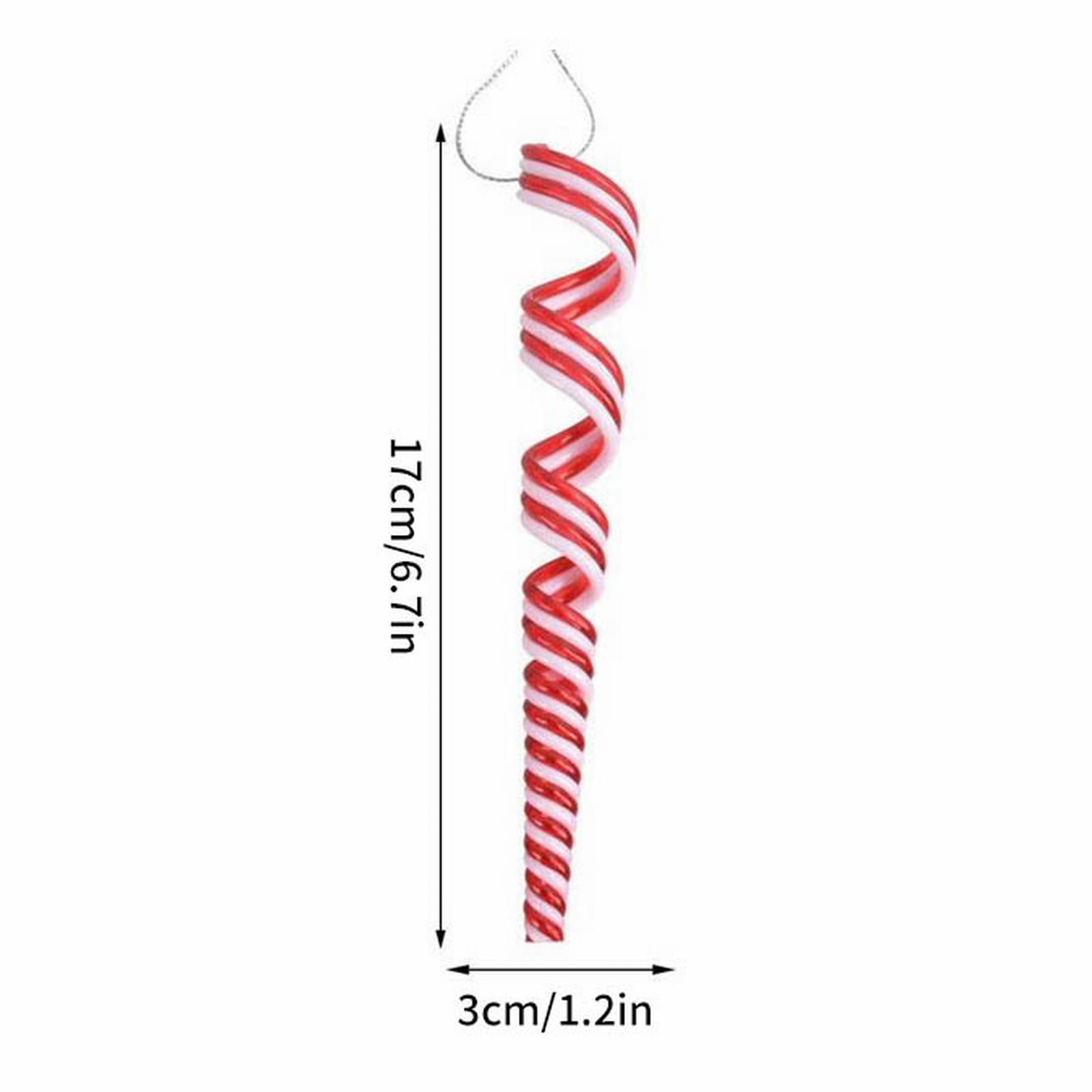 Giyblacko Christmas Hanging Ornaments 6 Pcs Christmas Lollipop Ornament Plastic White and Red Candy Cane Decorations Christmas Tree Decor