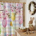 thumbnail image 6 of Easter Shower Curtain Happy Easter Eggs Shower Curtains for Bathroom Decor, Waterproof Polyester Shower Curtain Set with Hooks, Standard Size 72" x 72" Pink Flower Tree Butterfly Plaid, 6 of 9