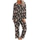 thumbnail image 2 of Puntoco Conjuntos de pijama cómodos para mujer Conjunto de pijama con top y pantalones de manga larga con cuello redondo y estampado informal a la moda para mujer, 2 of 5