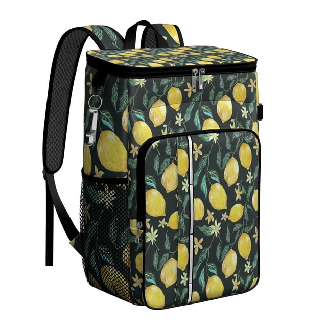 Lemon Lover's Insulated Cooler Backpack - 20L Large Capacity, 3-Layer Insulation for Hot/Cold Retention - Stylish & Functional for Everyday Use