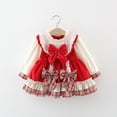 thumbnail image 4 of YWDJ Princess Dresses for Girls Plaid Bow Dress Loli-ta Long-sleeved Dress Red 3Y, 4 of 6