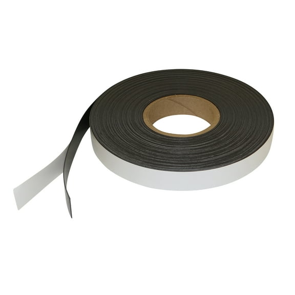 FindTape Indoor Magnetic Tape [Adhesive-Backed, 1/16" and 1/32" thickness] (MGSPI): 1 in. x 100 ft. x 0.03 in. thick (Black)