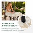 thumbnail image 4 of Round Outdoor Tablecloth with Umbrella Hole and Zipper, Starfish Beige Coastal Tablecloth with Elastic Waterproof, Summer Nautical Shell Beach Patio Table Covers for 36" - 44" Picnic Pool Tables, 4 of 9