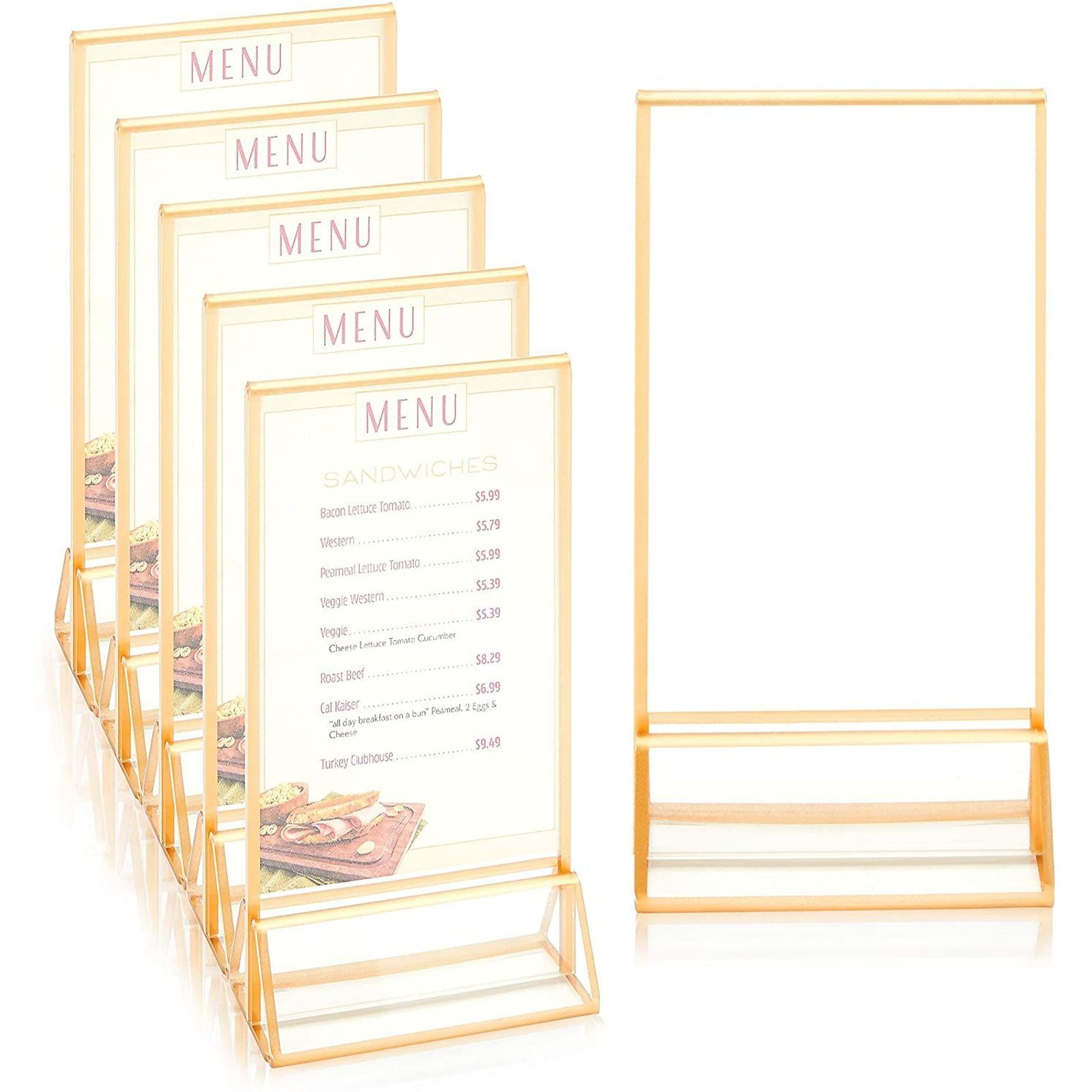 ACRYLIC MENU SIGN POSTER HOLDER TABLE TOP BAR COUNTER DISPLAY PACK OF 10 
