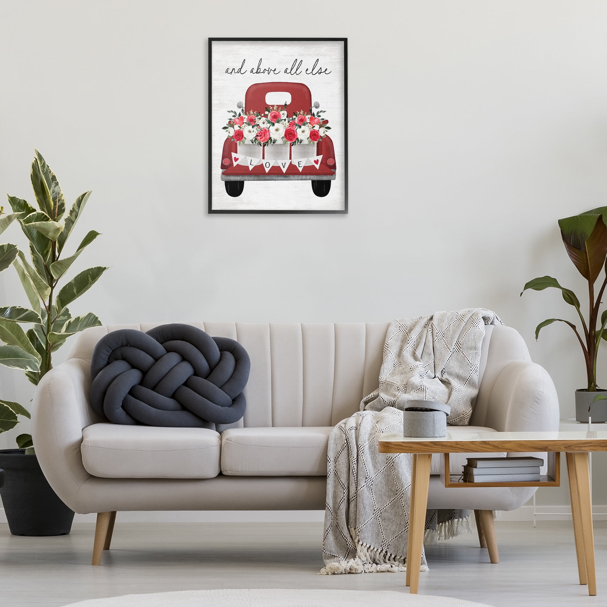 Stupell Industries Love Above All Else Transportation Painting Black Framed Art Print Wall Art, 24 x 30
