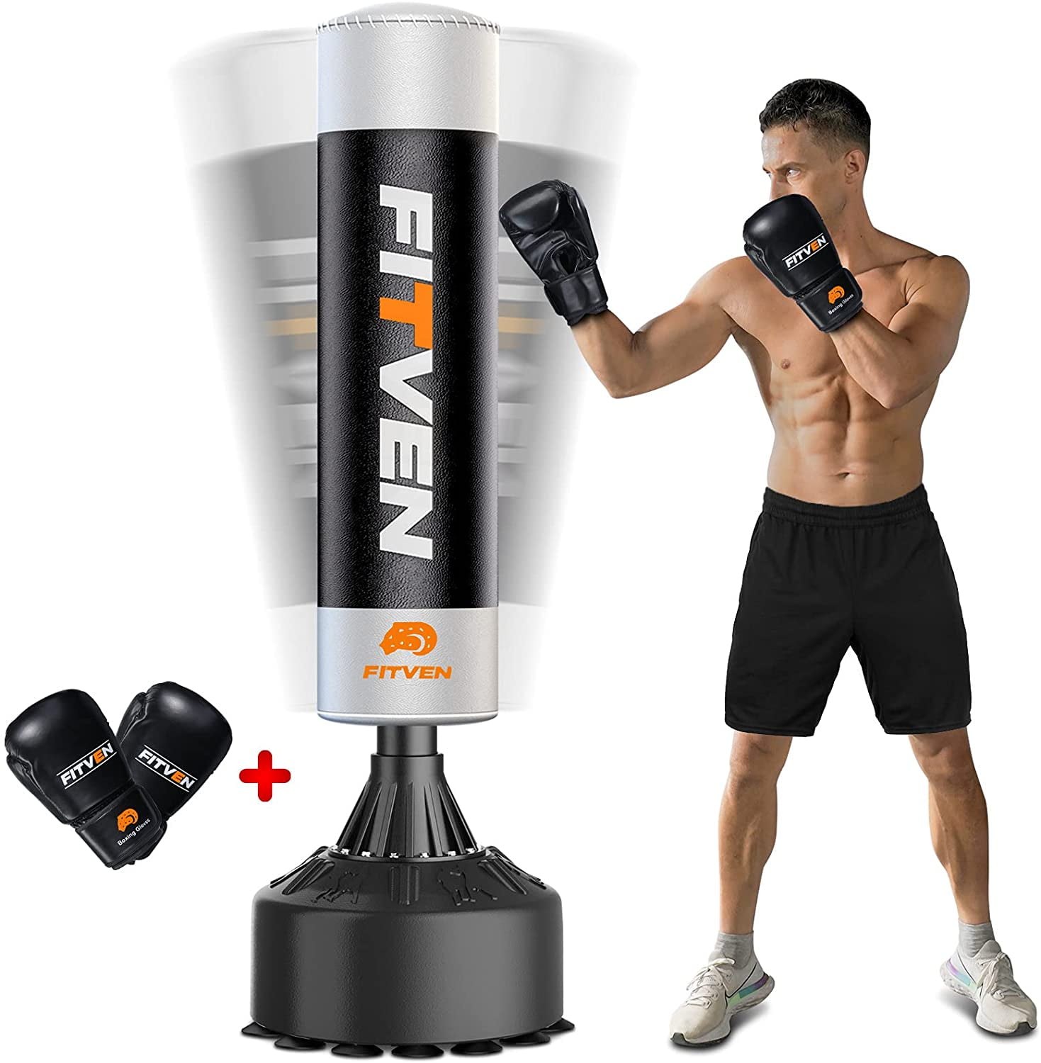 Heavy Boxing Punching Bag Training Gloves Set Kicking MMA Fitness Workout GYM US 