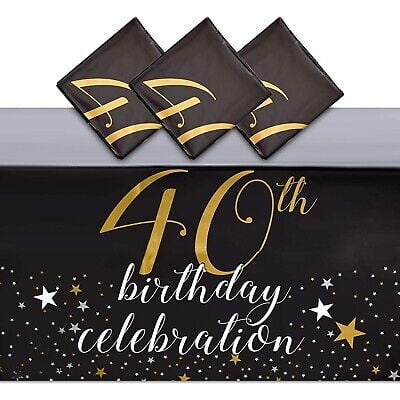 

Plastic Tablecloth for Party 40th Birthday Celebration (54 x 108 in 3 )