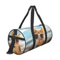 Fotbe Surfing Cat Sun Pattern Foldable Sports Gym Bag with Wet Dry