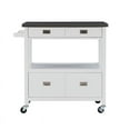 thumbnail image 2 of Linon Chariot de Cuisine en Bois et Acier Inoxydable Blanc, 2 of 18