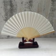 thumbnail image 5 of Farfi Chinese Style Blank Folding Hand Held Bamboo Paper Pocket Fan DIY Craft Gift (Dark Yellow), 5 of 13