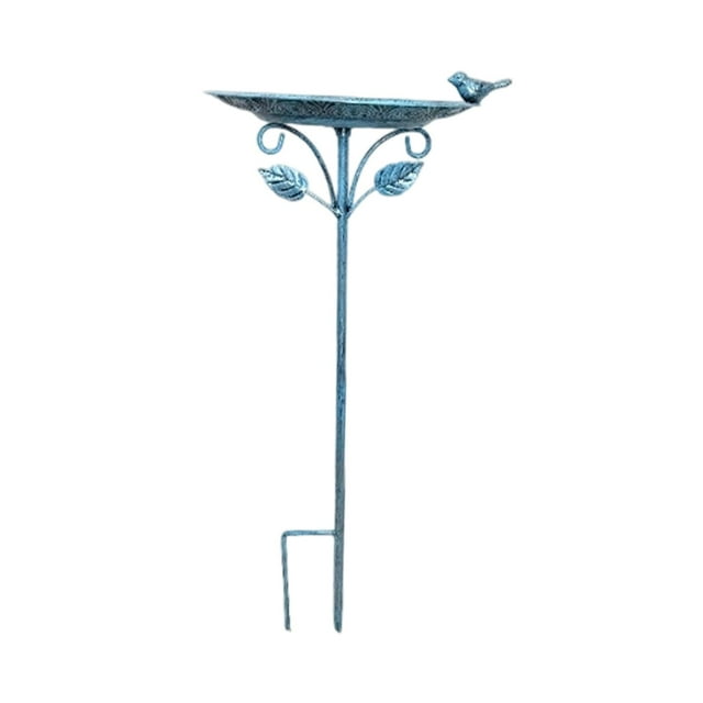 Almencla Mangeoire à Oiseaux Extérieure Mangeoire Décorative, Résistante aux Intempéries, Bain d'Oiseaux Rétro pour Cour Patio Pelouse Jardin Arrière Bleu