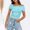Blue, variant on Graphic Tees for Women T-Shirts Women's Shoulder Short Sleeve Top Pleated Going Out Style Slim Fit Cropped Blouse Pink M