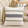 thumbnail image 4 of Fancy Homi 2 Pcs Neutral Grey Farmhouse Decorative Throw Pillow Covers 20x20 inch for Couch Bed Chair Indoors, Vintage Country Rustic Retro Room Decor, Soft Thick Cotton Handmade Woven Cushion Case, 4 of 7
