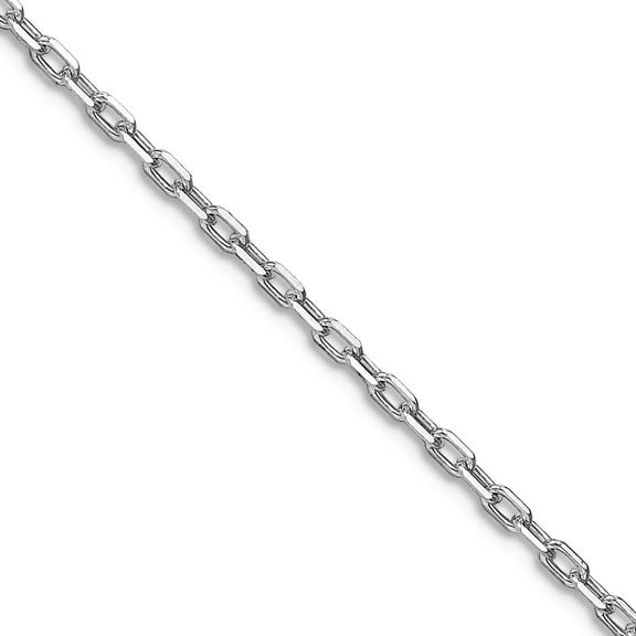 925 Sterling Silver Rhodium Plated 1.65mm Sparkle-Cut Long Link Cable Chain Necklace 30 Inch Chain Necklace for Women an