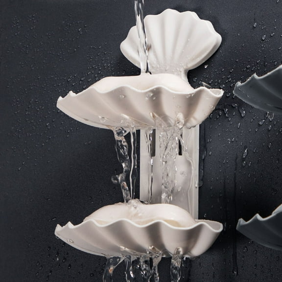 VERDANVERSE Soap -Mounted Soap Dish Holder Plastic 1Pack for Bathroom and Kitchen White