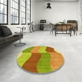 thumbnail image 4 of Ahgly Company Machine Washable Indoor Rectangle Transitional Neon Yellow Green Area Rugs, 8' x 10', 4 of 7