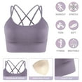 thumbnail image 3 of Ropa interior deportiva para mujer, tirantes acolchados, ropa interior de sujeción media, adecuada para yoga y fitness; adecuada para una circunferencia del pecho inferior de 87 a 92 cm, 3 of 5