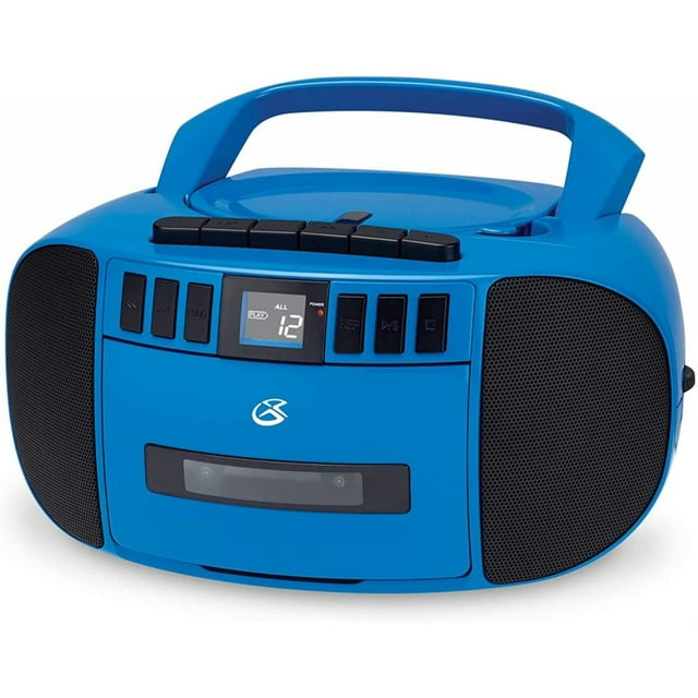 Boombox portátil GPX BCA209BU con reproductor de CD/cassette azul
