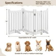 thumbnail image 3 of HLL 24" H Freestanding Pet Gate for Dogs Wooden Dog Gates for Hallway, Doorway Collapsible Indoor Pet Fence with Support Feet Stair Barrier 3 Panels Fence White, 3 of 18