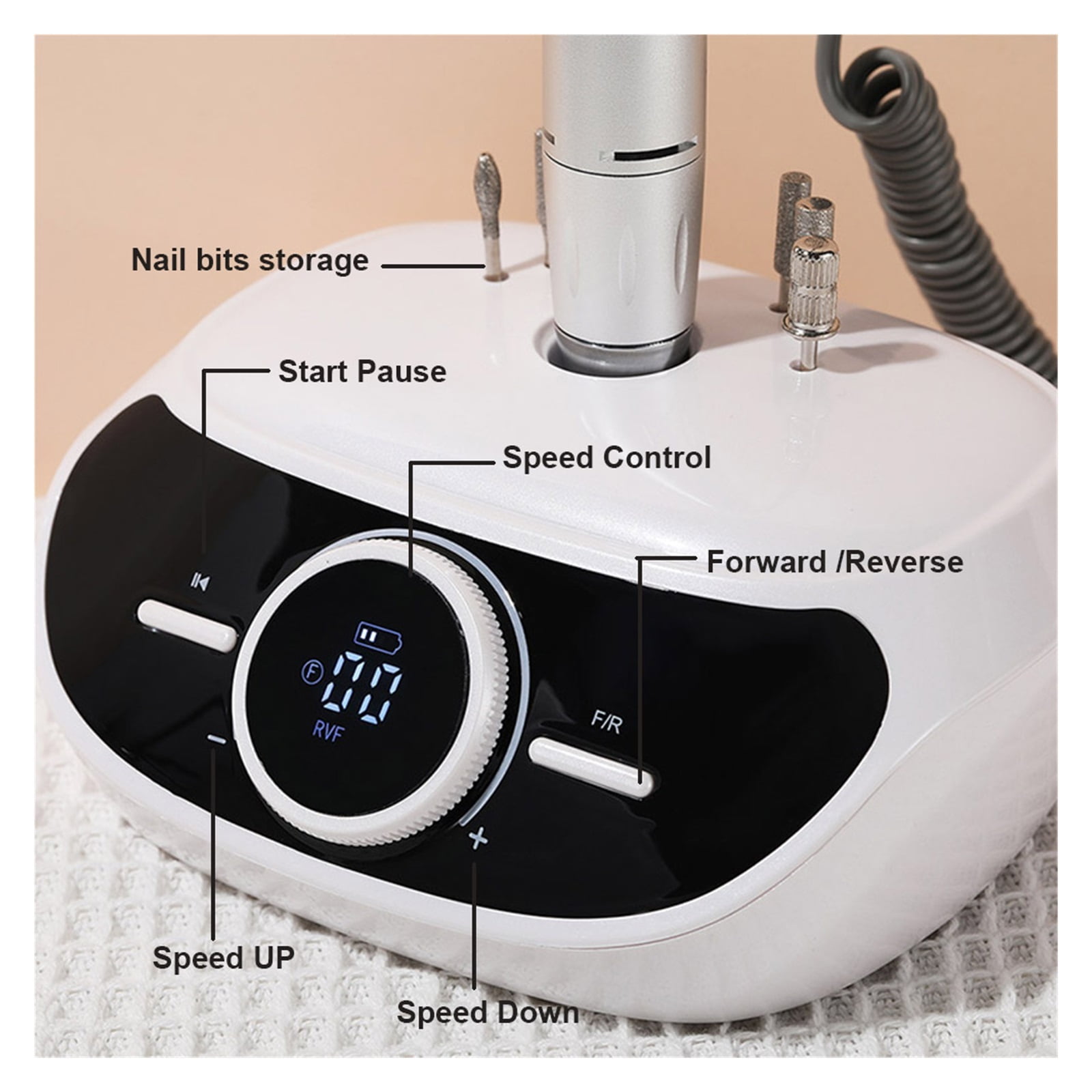 35000 RPM Nail Drill, Portable Electric Nail File For Pedicure Manicure Machine, Nail Art Salon Tools ,Low Noise