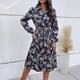 thumbnail image 3 of Vestido con estampado floral, manga larga, vestido plisado con cinturón, vestido con cuello vuelto, máxima confiabilidad, 3 of 8
