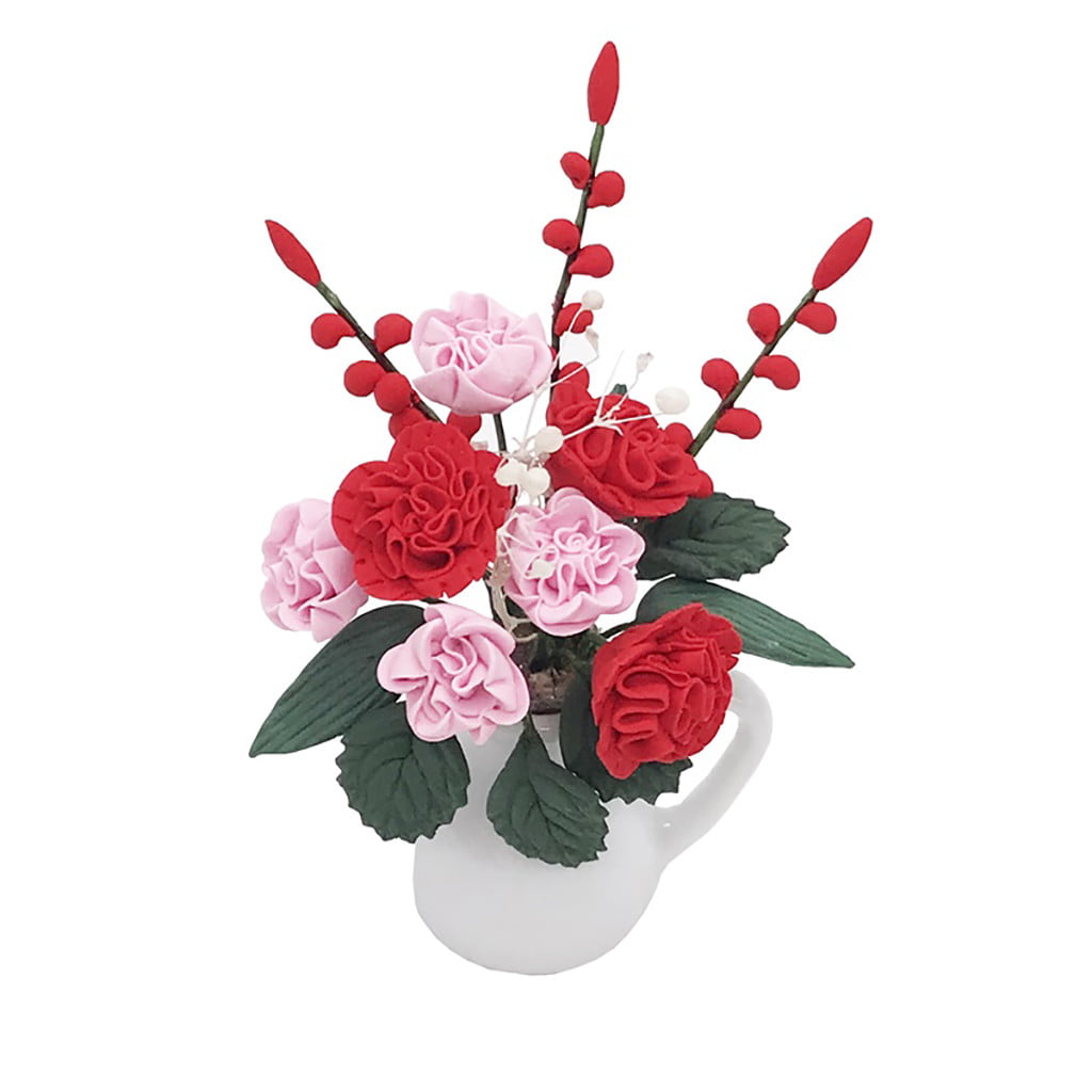 Miniature Dollhouse FAIRY GARDEN ~ Mixed Tulips Flowers Centerpiece Pot 