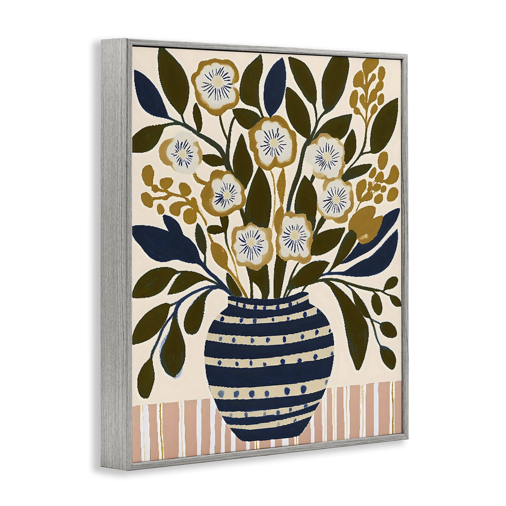 Stupell Industries Wild Bloom Boho Arrangement Gray Framed Giclee Art, design by Creative Studio