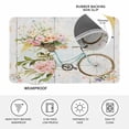 thumbnail image 3 of Vintage Floral Bicycle Door Mat Indoor Outdoor, Spring Farmhouse Bird Wood Non Slip Welcome Mat with Rubber Backing, Absorbent Fabric Front Door Mats Entryway Rug for Home Patio Entrance 18"x30", 3 of 9