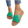 thumbnail image 4 of Summer Sandals For Women Wedge Heel Open Toe Slip-on Round Toe Slides Slippers Women's Trendy Casual Shoes for Beach Fashion 5.5, 4 of 8