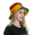 thumbnail image 7 of Unisex Vintage Bolivian Flag Bucket Hat Fisherman Cap Reversible Travel Sunhat With Reflective Stripe, 7 of 7