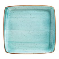 Aqua 12.75" x 12" x h:0.75" Square Blue Porcelain Platter