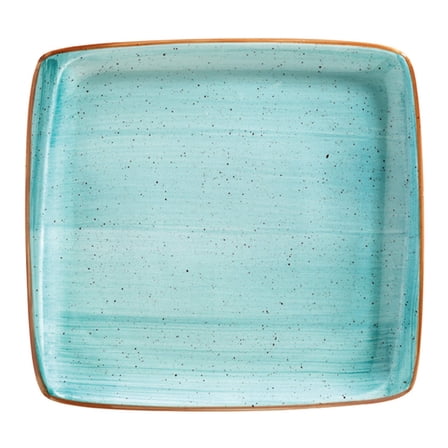 Aqua 12.75" x 12" x h:0.75" Square Blue Porcelain Platter
