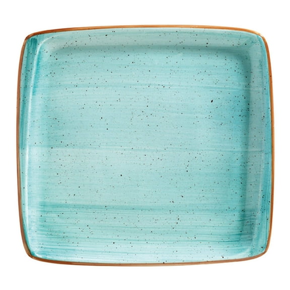 Aqua 12.75" x 12" x h:0.75" Square Blue Porcelain Platter