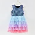 thumbnail image 3 of WIBACKER Mermaid Toddler Tutu Dress Girls Fluffy Tiered Summer Dresses Cute Party Tulle Sundress for Kids 3-7Y, 3 of 5