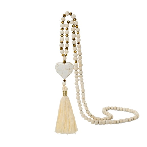 Elegant Long Layering Necklace With Heart Shaped Pendant And Delicate Tassels Sweater Chain Jewelry