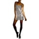 thumbnail image 5 of Vestido de Promoción Mini de Mujer Inspire Chic con Brillo y Lentejuelas, Cuello en V, Tirantes Ajustables, Plateado-Rosa S, 5 of 8