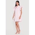 thumbnail image 2 of Women's Pinstripe Tiered Ruffle Sleeve Shirt Dress, 2 of 3