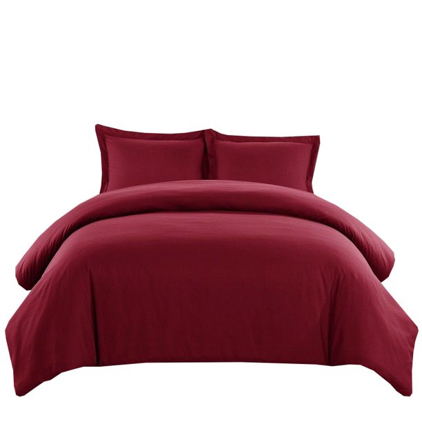 Soft 600 Thread Count 100 Cotton Duvet Cover Set Solid Full/Queen