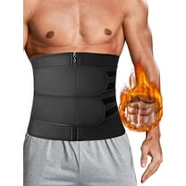 FITVALEN Men Sauna Suit Sweat Belt Hot Neoprene Body Shaper Waist Trainer Zipper Corset Girdle Workout GYM