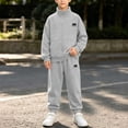 thumbnail image 4 of Boys Gray Tracksuit 2-Piece Set Full-Zip Hoodie Jogger Pants Sportswear,Size 12-13 T, 4 of 5