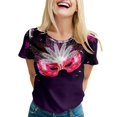 thumbnail image 1 of PMUYBHF T-Shirt Imprimé à Manches Courtes Col Rond pour Femmes Printemps Été 2171 S, 1 of 5