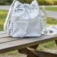 thumbnail image 5 of Hfppkn Polka Dot Drawstring Ita Handbag Clear Display Shoulder Bag for Daily Commute 35x14x36cm White, 5 of 7