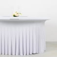 thumbnail image 2 of BalsaCircle 5 feet White Wavy Spandex Fitted Round Tablecloth Table Skirt Table Linens, 2 of 6